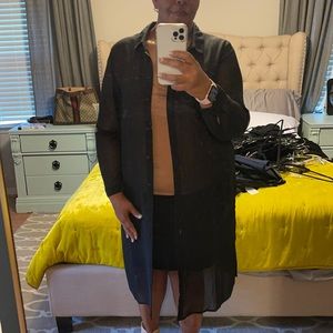 New Look Curves size 18 sheer black tunic